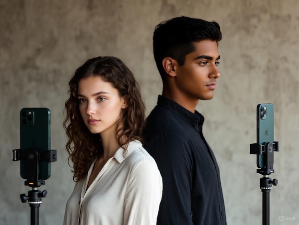 Bild: Jemand filmt mit einem Smartphone an einem besonderen Ort